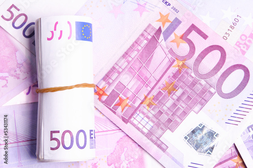 Photo: Roll of 500 Euro Roll of 500 Euro