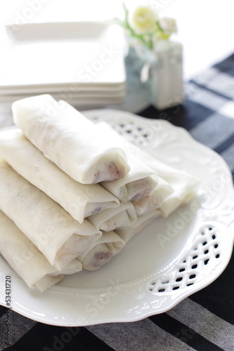 Photo: chinese food, prepared Spring roll dim sum chinese food, prepared Spring roll dim sum