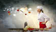 Asian female cook in anger