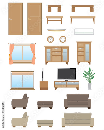 Vector: Living room furniture / Type1 Living room furniture / Type1