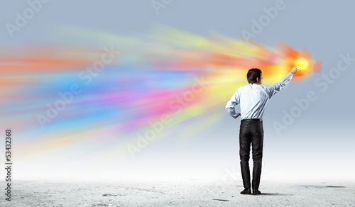 Photo: Man painting splashes Man painting splashes