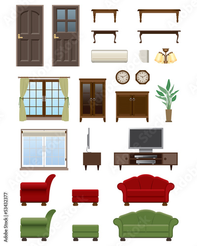 Vector: Living room furniture / Type2 Living room furniture / Type2