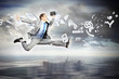 Photo: Image of running businessman Image of running businessman