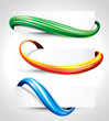 Set of abstract technology curve header background.