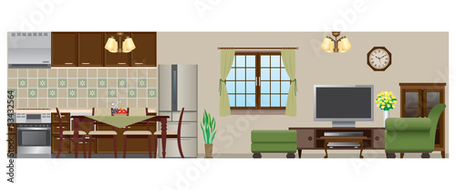 Vector: Living room / Dining room / Kitchen_Type4 Living room / Dining room / Kitchen_Type4