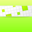 Tile banner over green backdrop.