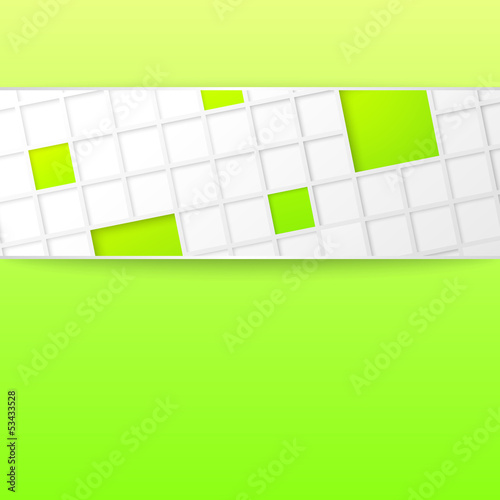 Vector: Tile banner over green backdrop. Tile banner over green backdrop.
