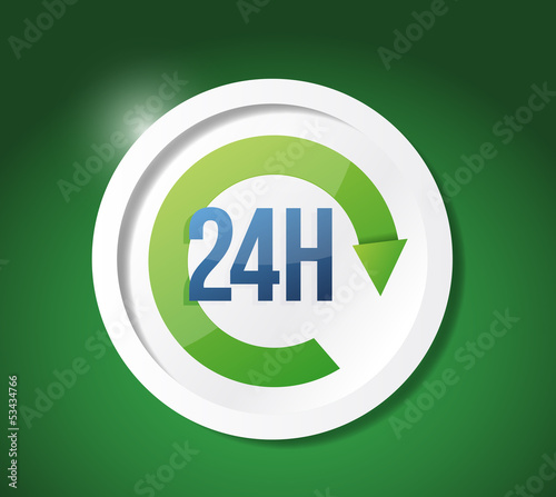 Illustration: Open around the clock, 24 hours a day Open around the clock, 24 hours a day