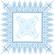 Vector: Vintage frame hand drawing in blue Vintage frame hand drawing in blue