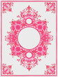 Vector: Illustration of a vintage frame in pink color Illustration of a vintage frame in pink color