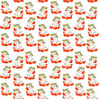 Seamless pattern background with rowanberrys and leafs