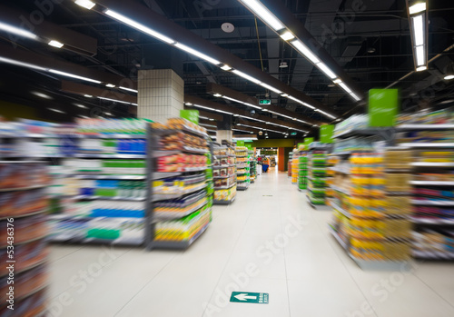 Photo: Empty supermarket aisle Empty supermarket aisle