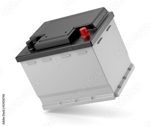 Illustration: Batterie de voiture sur fond blanc 3 Batterie de voiture sur fond blanc 3