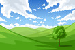 Summer landscape. Vector illustration.
