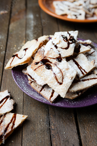 Photo: homemade shortbread cookies with chocolate homemade shortbread cookies with chocolate