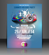 Summer holiday party flyer, vector