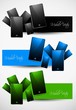 Smart phone three colorful presentation website headers vector