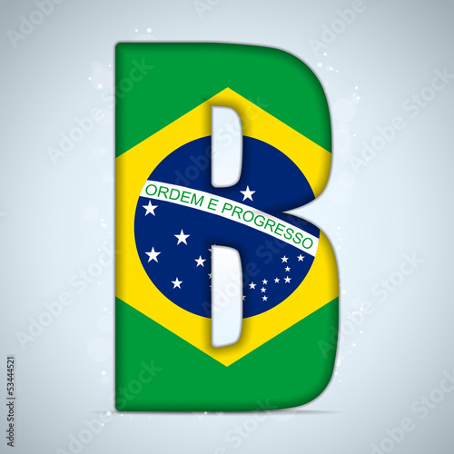 Vector: Brazil Flag Brazilian Alphabet Letters Words Brazil Flag Brazilian Alphabet Letters Words