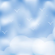 Good weather background. Blue sky with clouds