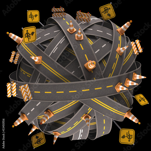 Illustration: World Road Sign World Road Sign