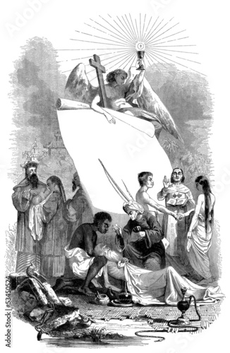 Illustration: Allegory : Catholic World Evangelization Allegory : Catholic World Evangelization