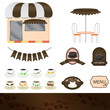 Illustration of a set of coffee shops