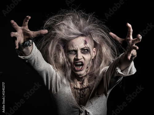 Photo: a scary undead zombie girl a scary undead zombie girl