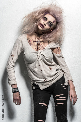 Photo: a scary undead zombie girl a scary undead zombie girl