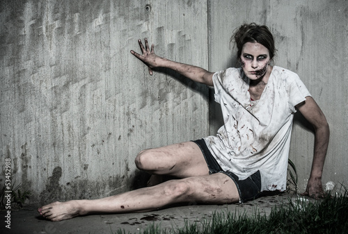 Photo: a scary undead zombie girl a scary undead zombie girl
