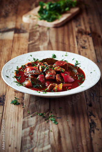 Photo: Beef goulash with mushrooms and pepper Beef goulash with mushrooms and pepper