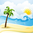 Beach with palm tree