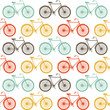 Vector seamless pattern with bicycles