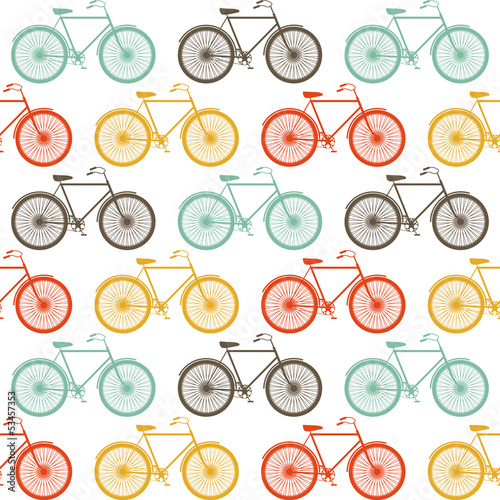 Vector: Vector seamless pattern with bicycles Vector seamless pattern with bicycles