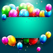 Luxury birthday background with colorful balloons and copyspace