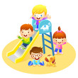 to slide one by one. Education and life illustration series.