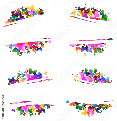 Vector: Multicolored silhouettes of butterflies Multicolored silhouettes of butterflies