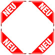 Vektor: 4 Ecken "Neu" rot 4 Ecken "Neu" rot