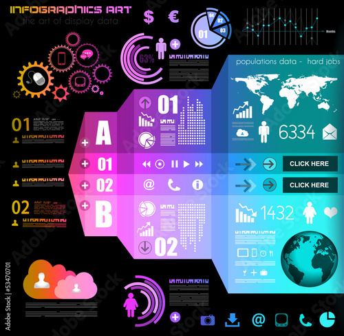 Vector: Infographic elements - set of paper tags, Infographic elements - set of paper tags,