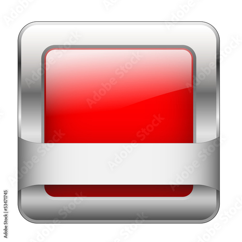 Illustration: Red Web Button (sign badge icon symbol blank template square) Red Web Button (sign badge icon symbol blank template square)