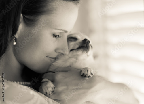Photo: Woman and chihuahua Woman and chihuahua