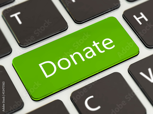 Photo: Donate button on laptop keyboard Donate button on laptop keyboard
