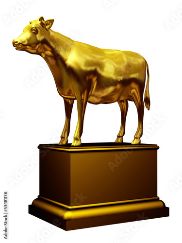Illustration: golden calf on a pedestal golden calf on a pedestal