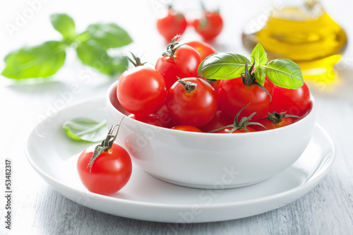 Photo: cherry tomatoes and basil cherry tomatoes and basil