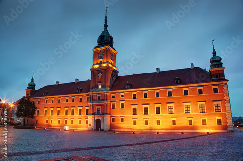 Photo: Royal Castle in Warsaw, Poland at the evening Royal Castle in Warsaw, Poland at the evening