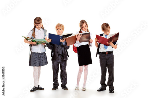 Photo: happy schoolchildren happy schoolchildren