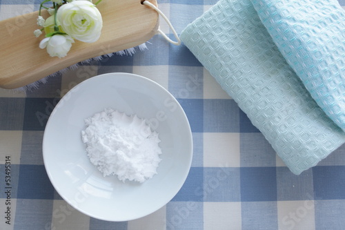 Photo: Sodium Bicarbonate and cleaning tools Sodium Bicarbonate and cleaning tools