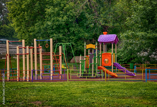 Photo: Children playground in the park Children playground in the park