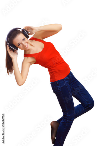 Photo: Happy smiling girl dancing Happy smiling girl dancing