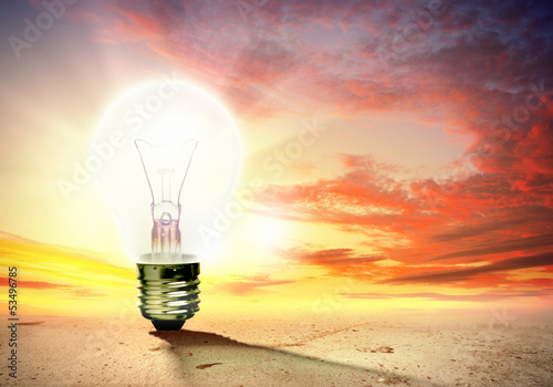 Photo: Light bulb and nature Light bulb and nature