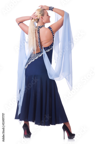 Photo: Woman dancing on the white Woman dancing on the white